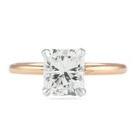 CUSTOM TWO-TONE RADIANT CUT SOLITAIRE ENGAGEMENT RING