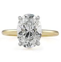 3.20 carat Lab Grown Oval Diamond Signature Wrap Engagement Ring top