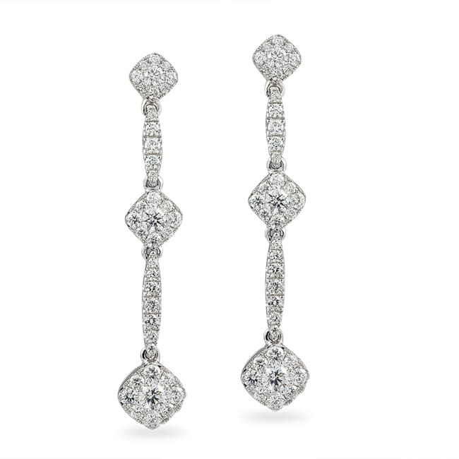 Louis Vuitton 18K Diamond LV Drop Earrings - 18K White Gold Drop, Earrings  - LOU720689