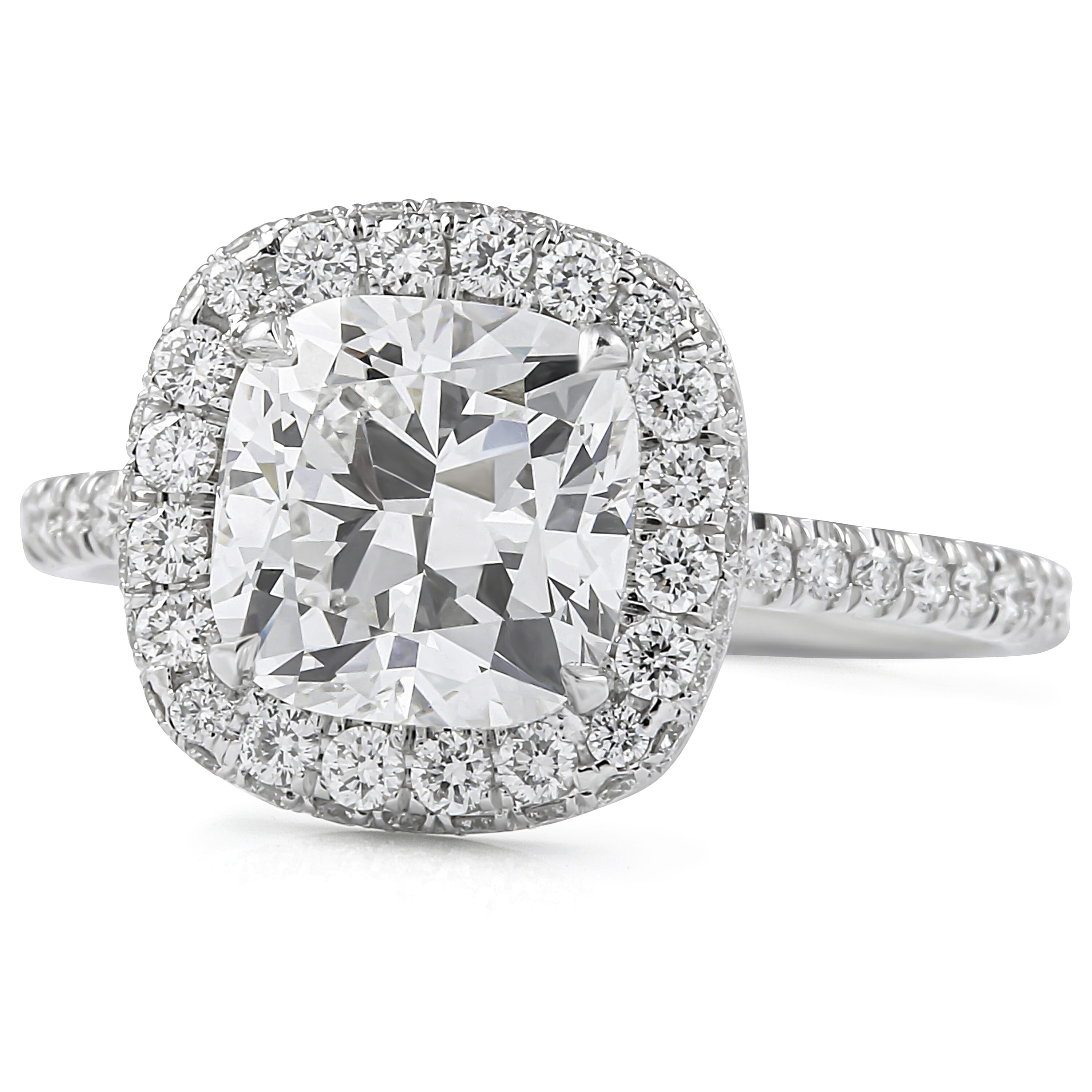 Emerald Halo Pavé Diamond Engagement Ring