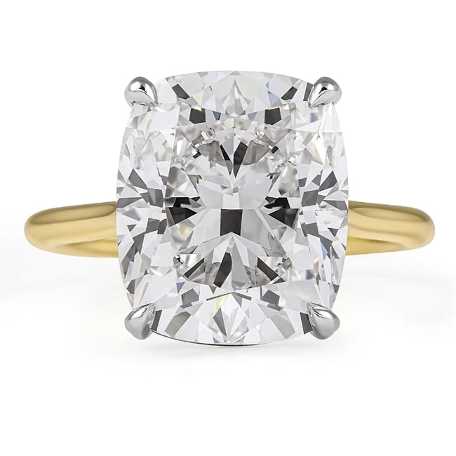 3.02 Carat Antique Cushion Lab Diamond Solitaire Engagement Ring | White Gold | by Lauren B Jewelry