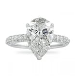 3.26 ct Pear Shape Diamond Triple-Row Engagement Ring