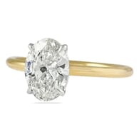 OVAL DIAMOND TWO TONE SOLITAIRE RING