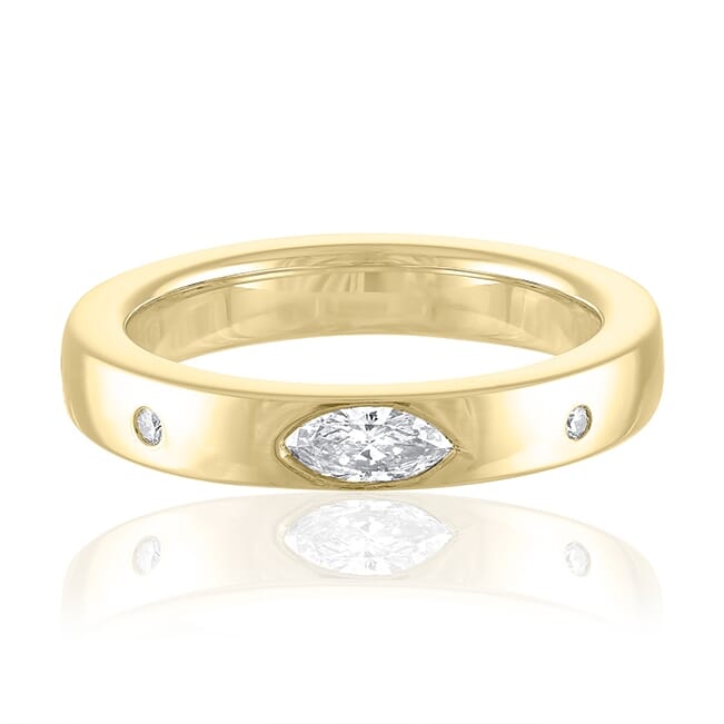 Verbinding slachtoffer effect Wide Marquise Diamond Inlay Ring | Lauren B Jewelry