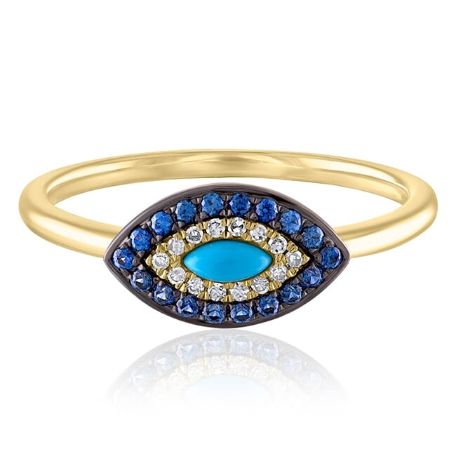 evil eye sapphire ring