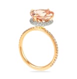 Oval Morganite And Diamond Two-Tone Hidden Halo™ Ring