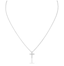Mini Floating Diamond Cross Pendant