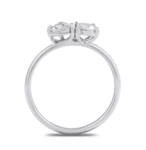 Oval and Heart Petite Diamond Duo Ring