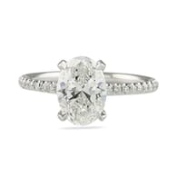 1.7 carat oval diamond pave engagement ring