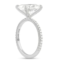 Oval Moissanite Pave Prong Engagement Ring
