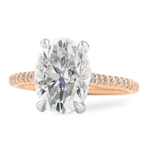Oval Moissanite Two-Tone Engagement Ring