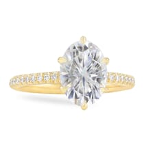 Oval Moissanite Six Prong Engagement Ring