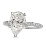2.51 ct Pear Shape Diamond Pave Engagement Ring