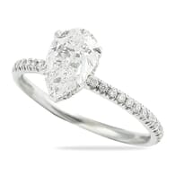 pear shape diamond engagement ring thin band