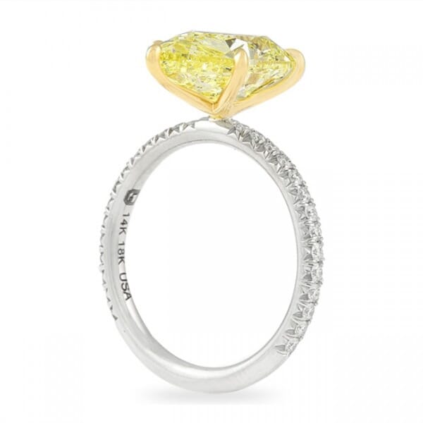 0.62 CT 6.90 MM Yellow Pear Shape Diamond For Engagement Ring