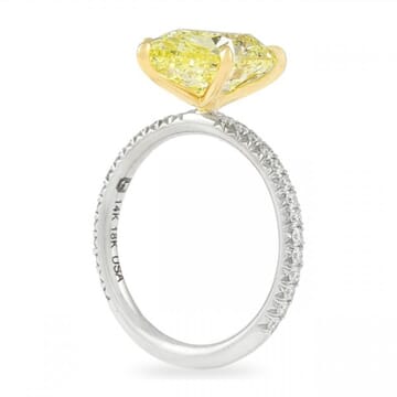4 carat pear shape yellow diamond ring