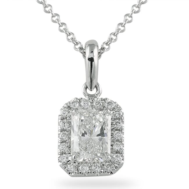 radiant cut diamond necklace