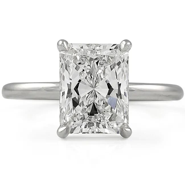 2.5ct Radiant Diamond Engagement Ring, F VS2 Radiant Engagement