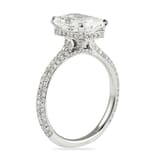 2.50 Carat Radiant Cut Diamond Slim Three-Row Band Engagement Ring