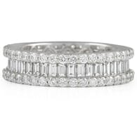 round and baguette cut diamond eternity band