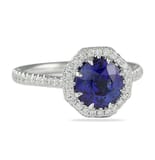 2.32 ct Round Sapphire in Octagon Halo Ring