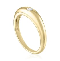Diamond Dome Ring side view yellow gold
