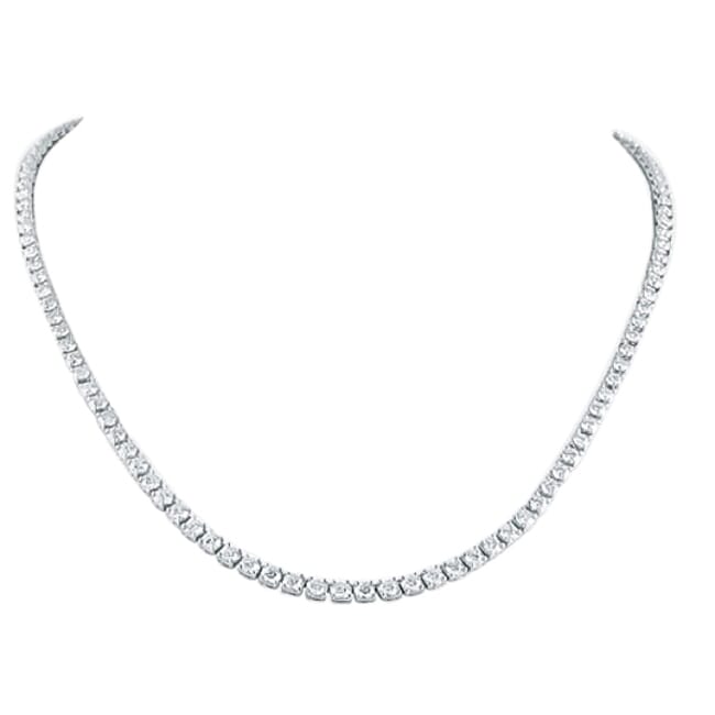 V-Shaped Diamond Tennis Necklace | White | by Lauren B Jewelry