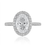 2.01 ct Oval Diamond Double-Edge Halo Cathedral Engagement Ring