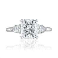 2.01 Carat Cushion Cut Diamond Three-Stone Engagement Ring