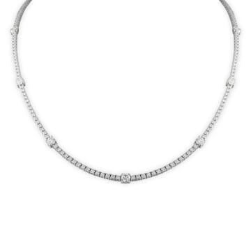 5.30 ct Diamond Tennis Necklace with Seven Larger Stones