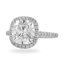 Cushion Cut Moissanite Classic Halo Engagement Ring top