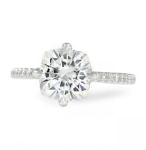 Cushion Moissanite Compass Prong Engagement Ring 