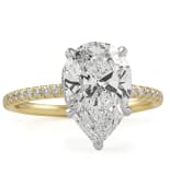 3.23 carat Pear Shape Diamond Signature Wrap Engagement Ring