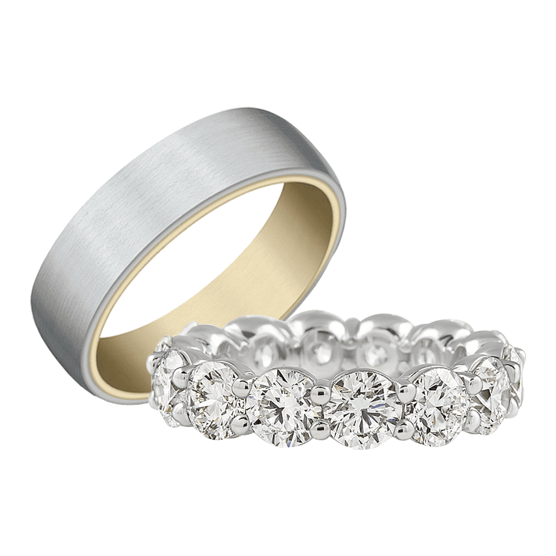 wedding rings band set